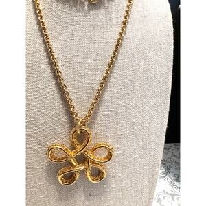 Goldtone Textured Necklace Pendant